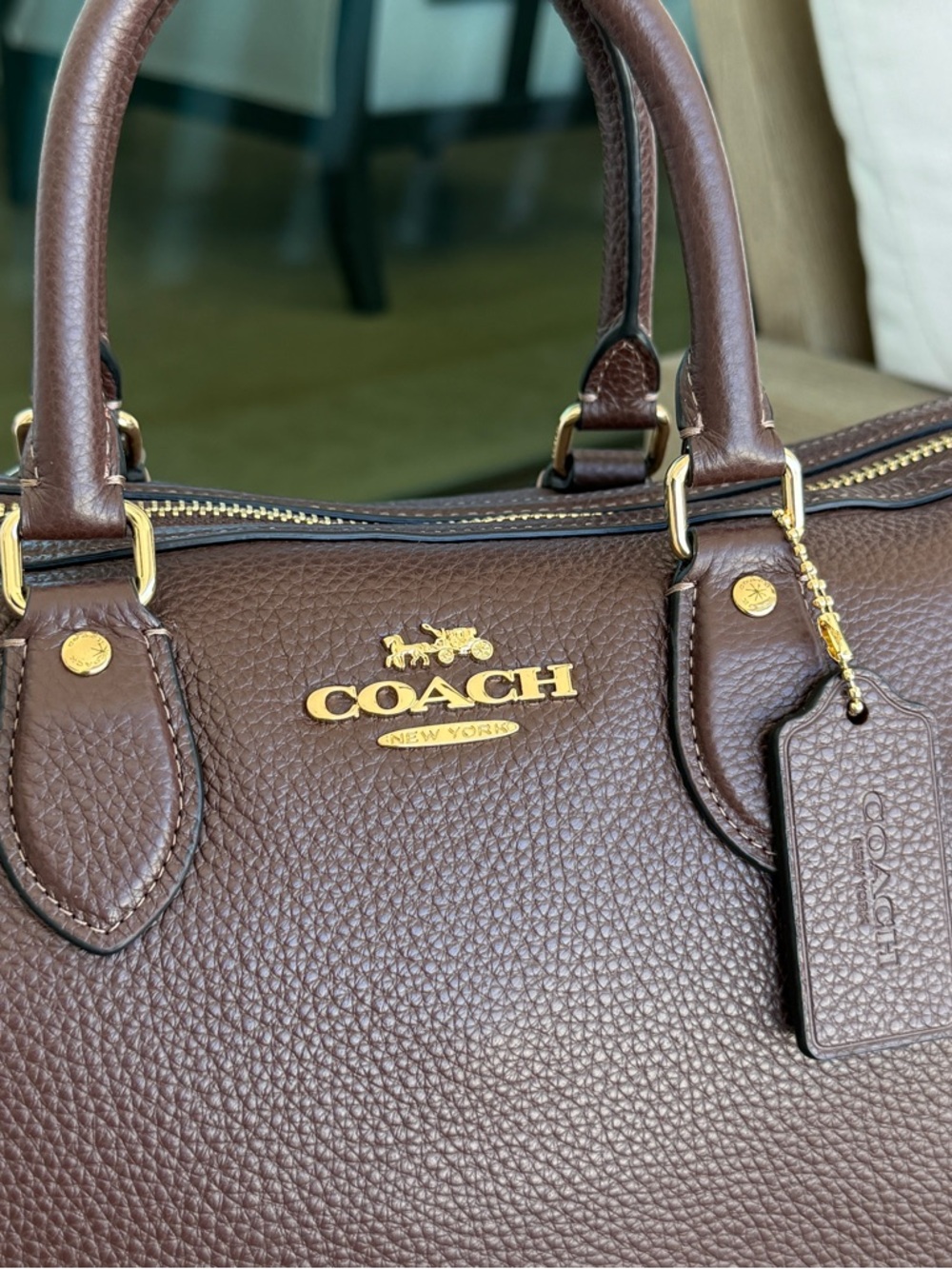 NWT Coach Rowan Large Satchel Bag in Maple CES11 - Picture 8 of 16